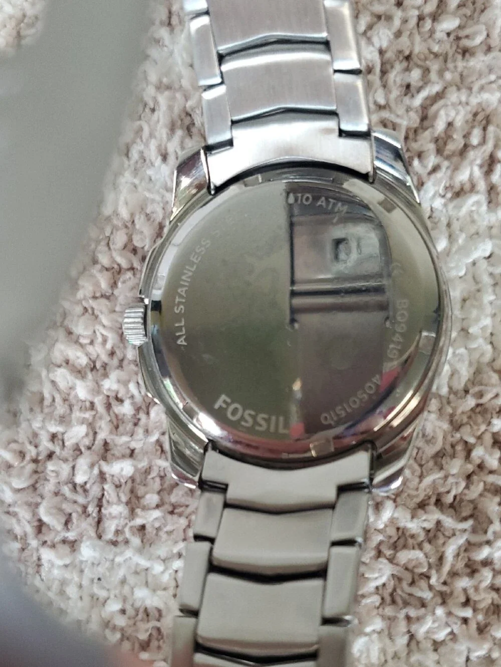 NWT Fossil BQ9419 Men's Stainless Steel Silver Watch with Black Dial